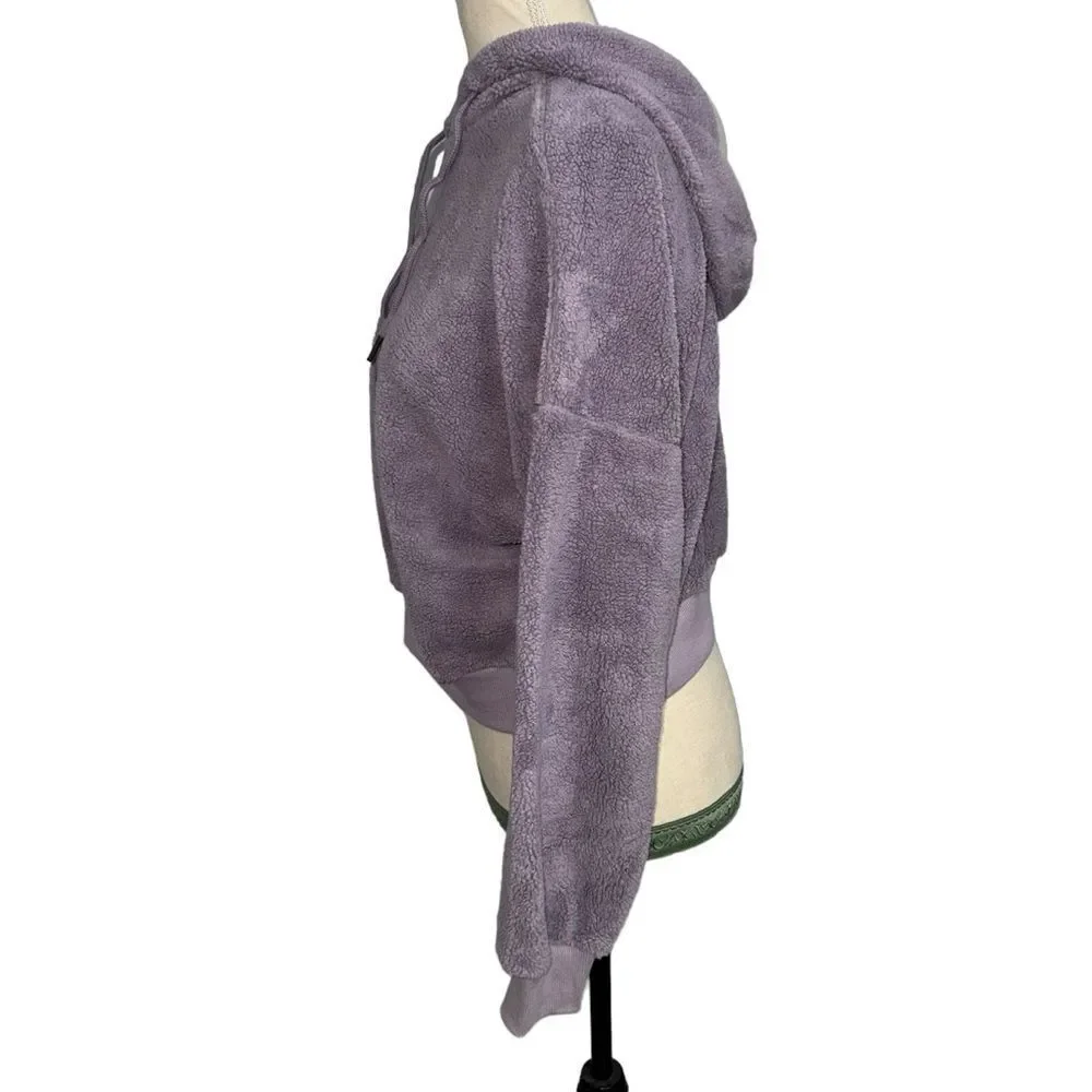 NWT Adore me Solid Purple Lounge cropped hoodie size L long sleeve drawstring